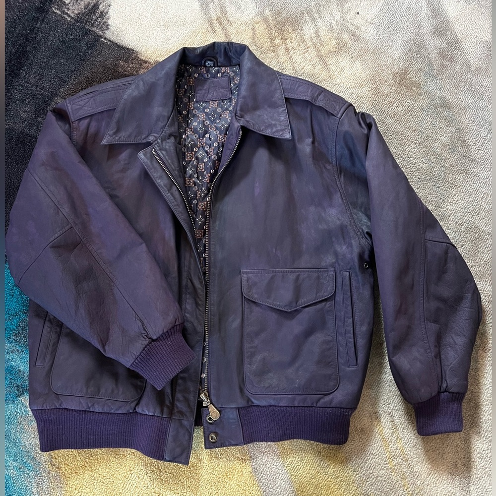 Vintage Hunt Club Leather Purple Jacket